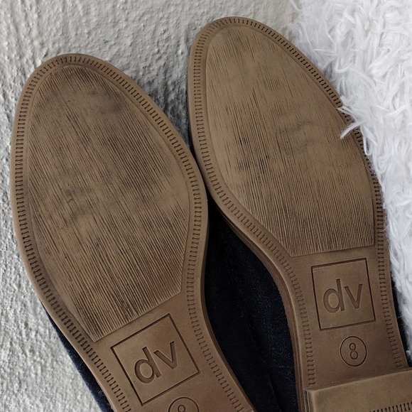 DV Blue Velvet Upper Closed Almond Toe Low Stacked Heel Casual Loafer Shoe - Picture 8 of 15